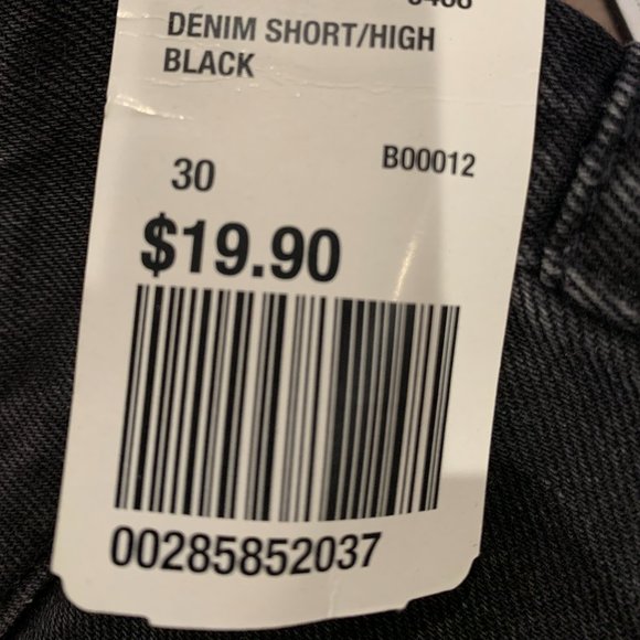 Forever 21 High Rise Denim Shorts Black S30 NEW - Picture 2 of 2